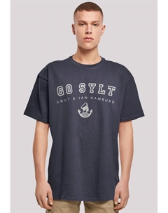 Футболка "Go Sylt Knut & Jan Hamburg", принт, цвет морской волны F4nt4stic