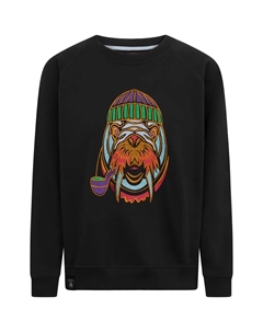 Грубая толстовка "Морж", качественная вышивка, манжеты на резинке, горловина круглая, черный Derbe