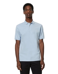 Рубашка-поло с вышивкой небольшого лейбла, голубой Marc o'polo