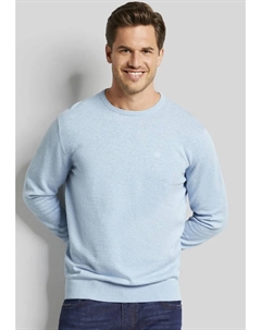 Вязаный свитер с вышитым логотипом, голубой Bugatti