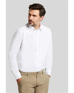 Рубашка с длинными рукавами из натурального хлопка, белый Bugatti