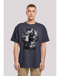Футболка "Basketball Splash Sport OVERSIZE TEE", принт, цвет морской волны F4nt4stic
