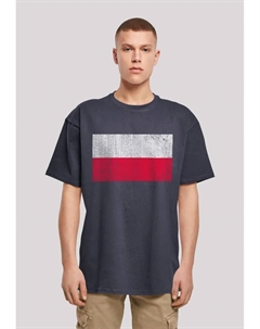 Футболка "Польша Флаг Польши потертый", принт, цвет морской волны F4nt4stic