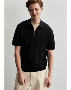 Поло REGULAR FIT TEXTURED QUARTER ZIP, черный Next