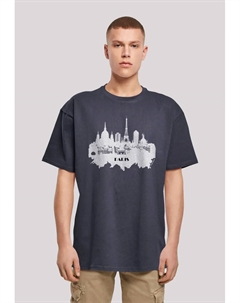 Футболка "PARIS SKYLINE OVERSIZE TEE", принт, цвет морской волны F4nt4stic