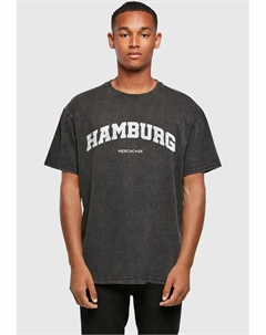 Футболка "Мужская футболка Hamburg Wording — футболка большого размера, пропитанная кислотой", черный Merchcode