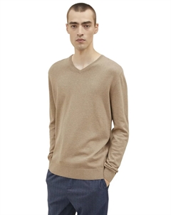 Вязаный свитер с вышивкой логотипа, цвет Hazel Brown Tom tailor