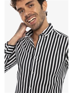 Рубашка с длинными рукавами "Carrollton" в полоску, черный Redbridge