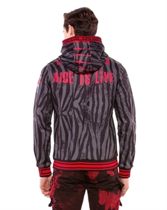 Толстовка с капюшоном и принтом по всей поверхности, черный Cipo&baxx