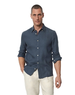 Рубашка с длинными рукавами "из чистого льна", синий Marc o'polo