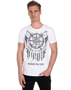 Футболка с эффектным принтом спереди, белый Rusty neal