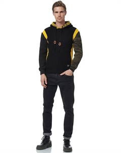 Вязаный свитер с контрастными деталями, черный Rusty neal