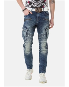 Прямые джинсы с модными карманами-карго, синий Cipo&baxx