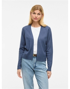 Кардиган короткий без застежки синий Vila