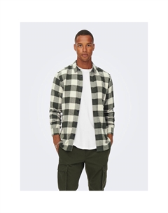 Рубашка прямого покроя зеленый Only & sons