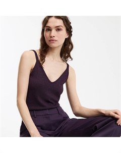 Топ на бретелях из радужного трикотажа мелкой вязки фиолетовый La redoute collections