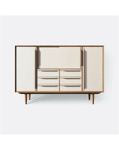 Большой комод с четырьмя дверцами и шестью ящиками из массива ясеня каштановый So'home