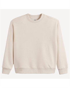 Флисовый свитер с круглым вырезом бежевый La redoute collections