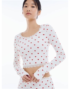 Домашний лонгслив с кружевом и длинным рукавом Твое