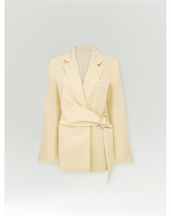 Жакет с поясом на запах с добавлением льна Emka