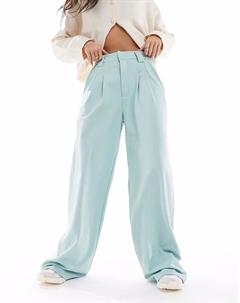 Широкие брюки с контрастной вставкой мятно-зеленого цвета Asos design