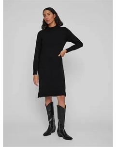 Трикотажное платье "VIRIL CREW NECK L/S MIDI DRESS - NOOS", черный Vila