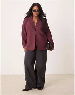 Свободный приталенный блейзер Curve темно-вишневого цвета Asos design