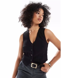 Строгий жилет черного цвета Pull & bear