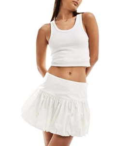 Белоснежная мини-юбка-баллон DESIGN с заниженной талией Asos