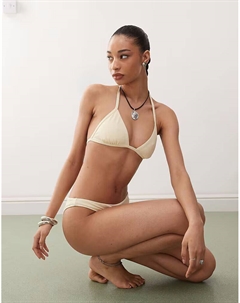 Верх бикини для будних дней в цвете пахты и желтого цвета Weekday