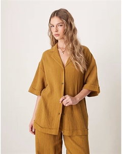 Рубашка из марли цвета оливы Asos design