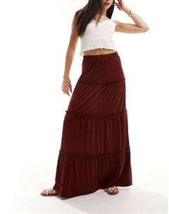 Ржавая многоярусная юбка макси DESIGN Asos
