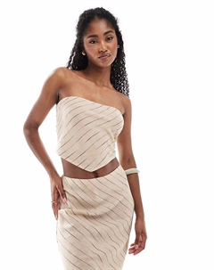 Шарф-бандо в льняную стилистику в натуральную полоску Asos design