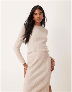 Платье ribbed top co-ord in beige Jdy