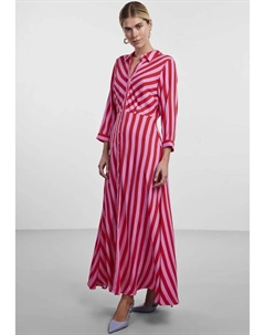 Платье-рубашка "YASSAVANNA LONG SHIRT DRESS", с рукавами 3/4, цвет Cyclamen Str:Bittersweet Y.a.s