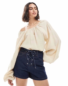 Джинсовые шорты цвета индиго с завязкой спереди Asos design