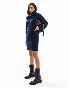 Мини-юбка из трикотажного полотна Boucles темно-синего цвета Object