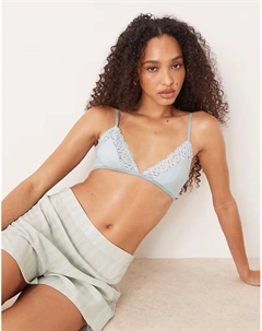 Бюстгальтер с треугольными чашечками CK Attraction светло-голубого цвета Calvin klein