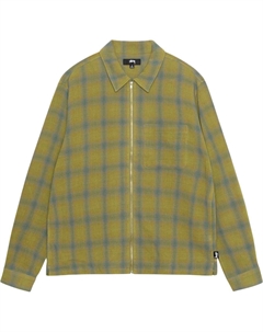 Рубашка на молнии из крученой пряжи в клетку, коричневый Stussy