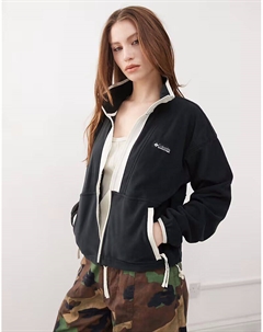 Флисовая кофта Backbowl II с застежкой-молнией черного и мелового цветов Columbia