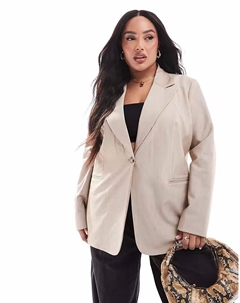 Свободный приталенный блейзер Curve цвета песочного камня Asos design