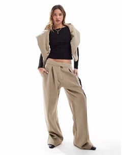 Спортивные брюки свободного кроя со швами цвета хаки Asos design