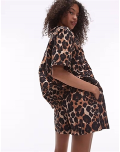 Разноцветные шорты с леопардовым принтом (часть комплекта) Topshop