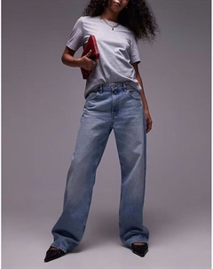 Джинсы Miami средней посадки прямого кроя светло-голубого цвета Mango