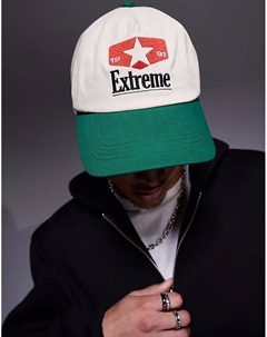 Кепка с вышивкой и контрастным козырьком цвета экрю Asos design