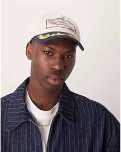 Кепка с козырьком и вышивкой цвета экрю Asos design