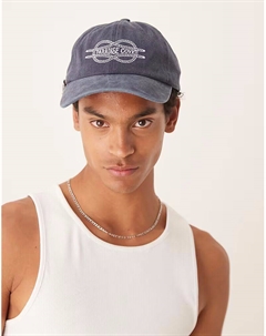 Кепка с вышивкой в сине-белом цвете Asos design