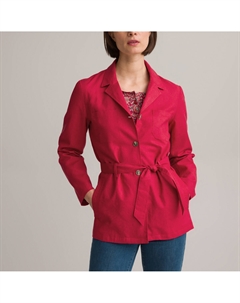 Жакет-сафари прямого покроя смешанный лен розовый Laredoute