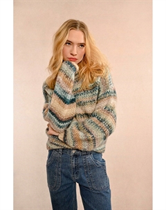 Пуловер из объемного трикотажа синий Laredoute