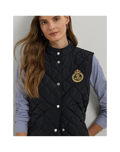 Куртка стеганая укороченная без рукавов синий Laredoute